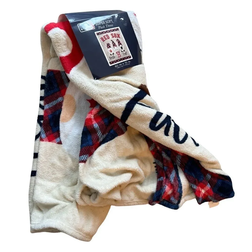 Boston Red Sox MLB 60'' x 70'' Super Soft Plush Hello Fall Throw Blanket NWT